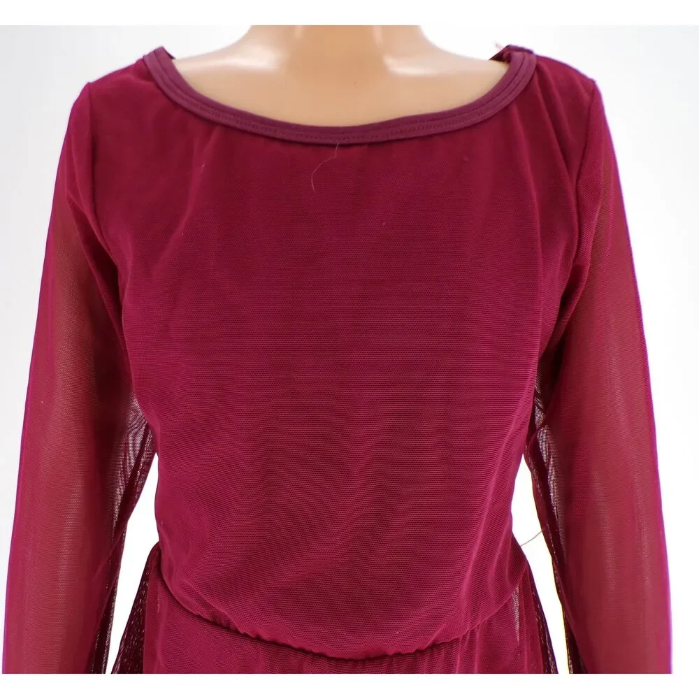 Pre-Owned Dance Costume Curtain Call P735 Small Child Burgundy Contemporary